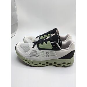 On Women's Cloudstratus Sneakers, White | Black, 8.5 Medium US